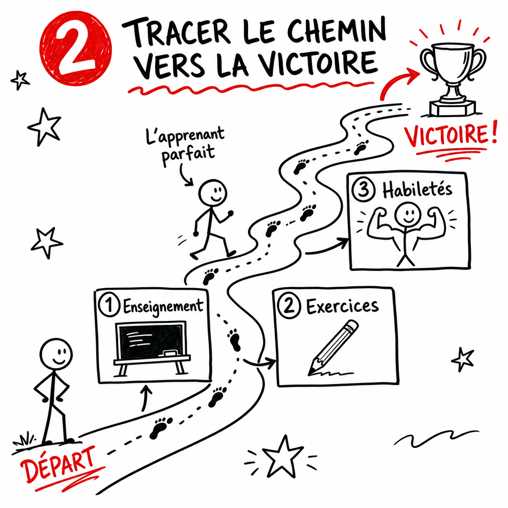 Étape 2 pour ludifier une activité: Tracer le chemin vers la victoire