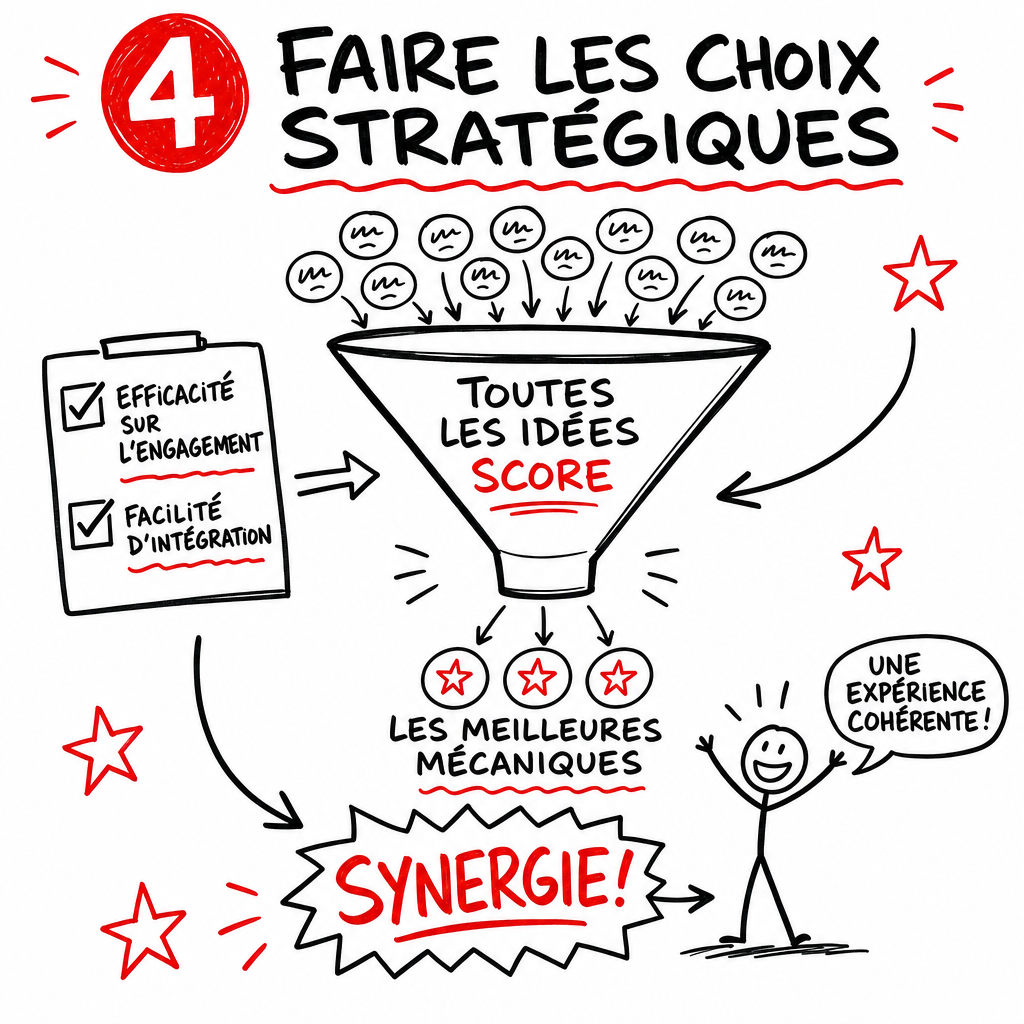Étape 4 pour ludifier une activité: Faire les choix stratégiques